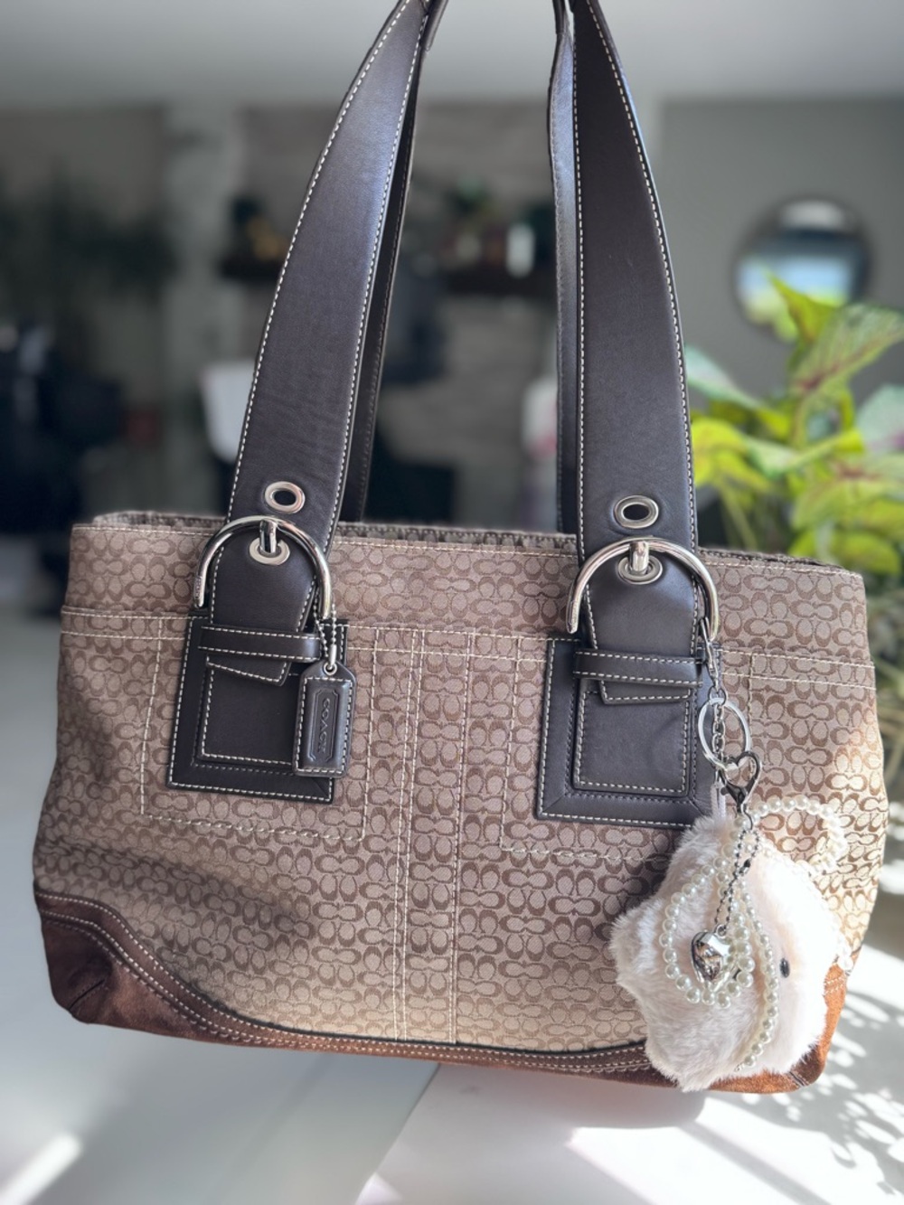 Coach Signature & Suede Soho Bag in Brown #10928